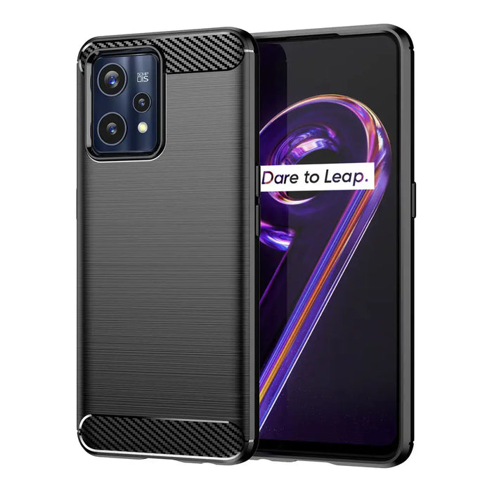 Carbon Case Flexible Cover Realme 9 Pro + (9 Pro Plus) black - Cell phone cases and covers<<<HurtelXML