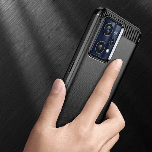 Carbon Case Flexible Cover Realme 9 Pro + (9 Pro Plus) black - Cell phone cases and covers<<<HurtelXML