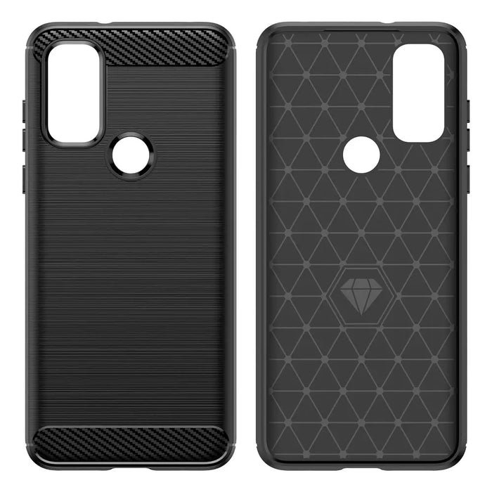Carbon Case Flexible Cover Sleeve Motorola Moto G Play 2022 black - Cell phone cases and covers<<<HurtelXML
