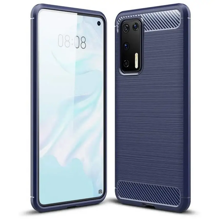 Carbon Case Flexible Cover TPU Case for Huawei P40 blue - Cell phone cases and covers<<<HurtelXML
