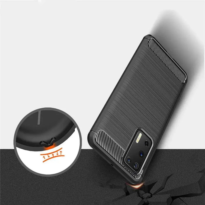 Carbon Case Flexible Cover TPU Case for Huawei P40 blue - Cell phone cases and covers<<<HurtelXML