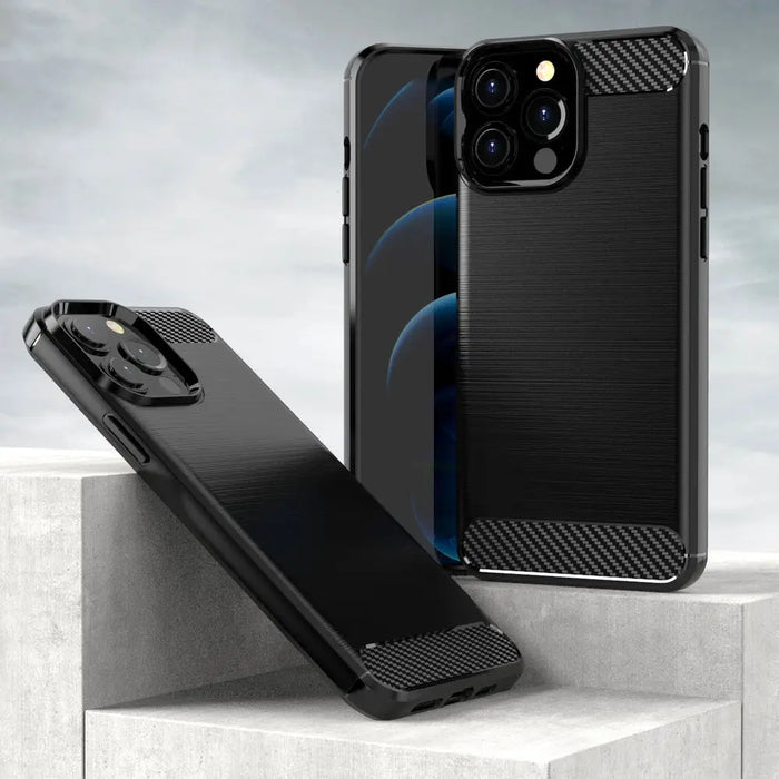 Carbon Case Flexible Cover TPU Case for iPhone 13 Pro black - Cell phone cases and covers<<<HurtelXML