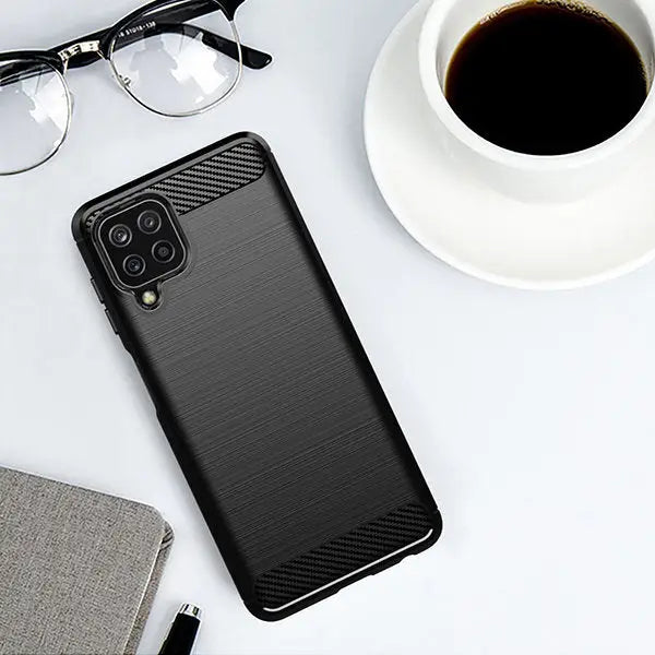 Carbon Case Flexible Cover TPU Case for Samsung Galaxy A22 4G black - Cell phone cases and covers<<<HurtelXML