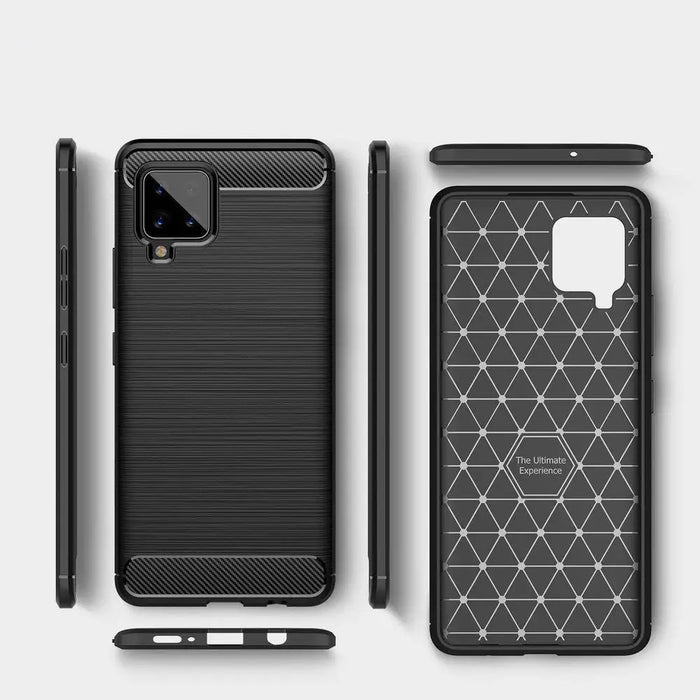 Carbon Case Flexible Cover TPU Case for Samsung Galaxy A42 5G black - Cell phone cases and covers<<<HurtelXML