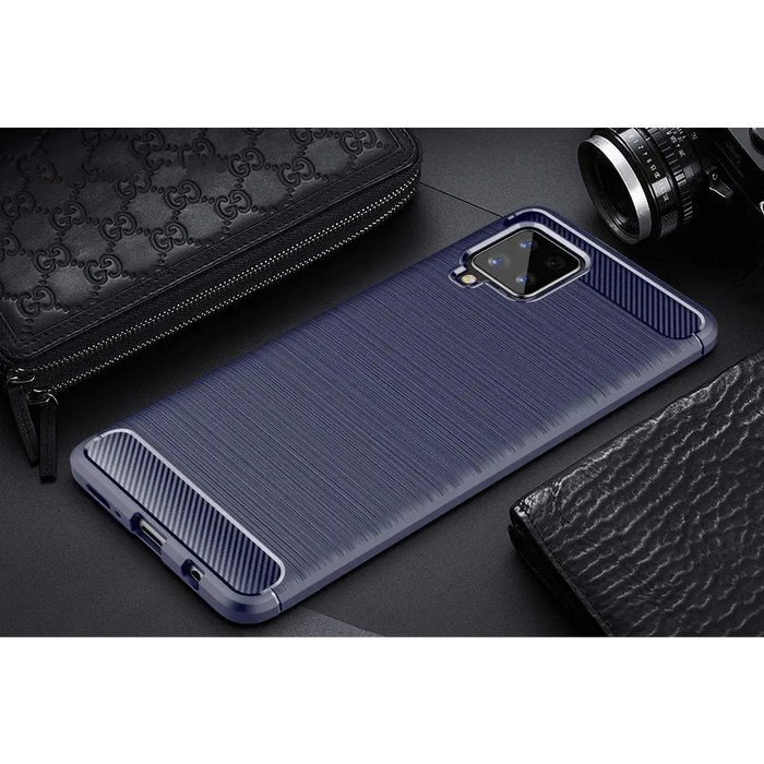Carbon Case Flexible Cover TPU Case for Samsung Galaxy A42 5G blue - Cell phone cases and covers<<<HurtelXML