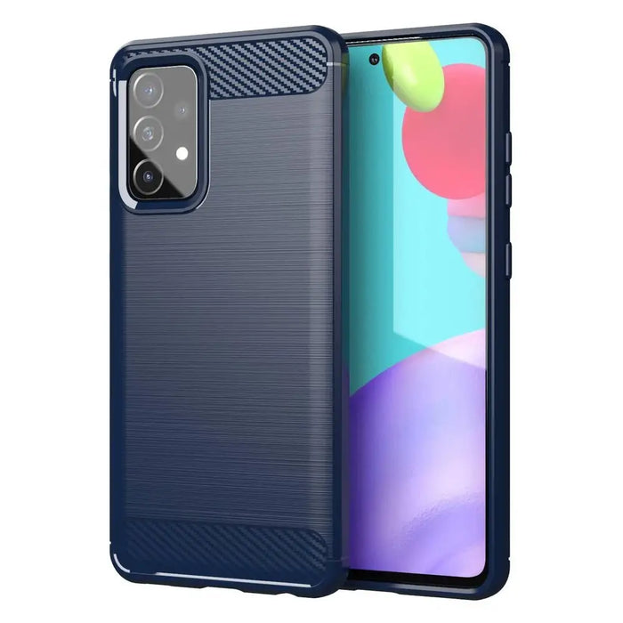 Carbon Case Flexible Cover TPU Case for Samsung Galaxy A72 4G blue - Cell phone cases and covers<<<HurtelXML
