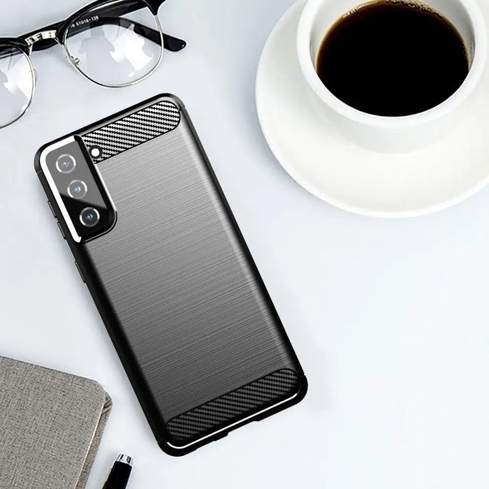 Carbon Case Flexible Cover TPU Case for Samsung Galaxy S21+ 5G (S21 Plus 5G) black - Cell phone cases