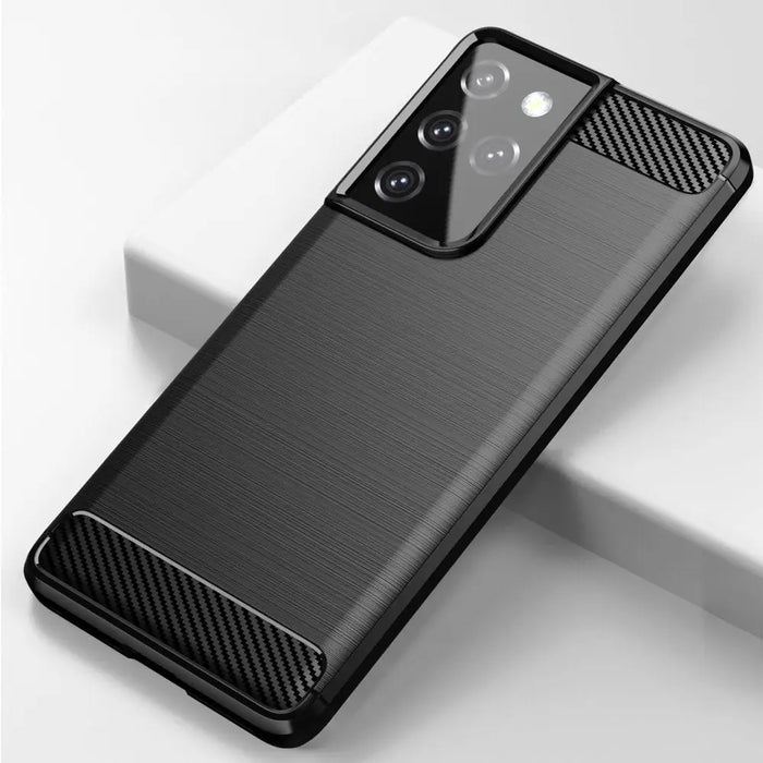 Carbon Case Flexible Cover TPU Case for Samsung Galaxy S21 Ultra 5G blue - Cell phone cases and covers<<<HurtelXML