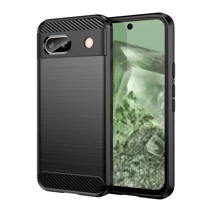 Carbon Case for Google Pixel 8A Flexible Silicone Carbon Cover - Black - Cell phone cases and covers<<<HurtelXML