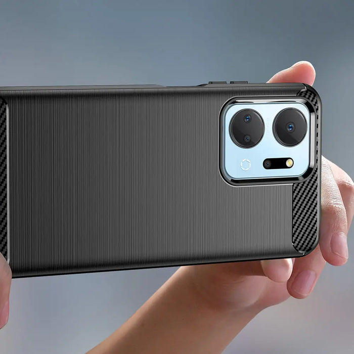 Carbon Case case for Honor Play 40 Plus / Honor X7a flexible silicone carbon cover black - Cell phone cases
