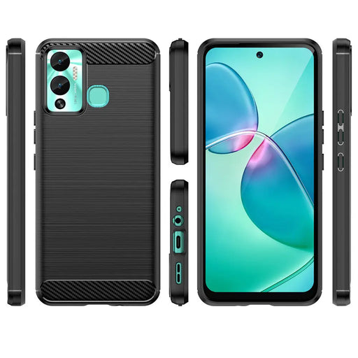 Carbon Case case for Infinix Hot 12 Play NFC / Hot 12 Play flexible silicone carbon cover black - Cell phone cases