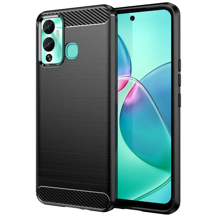 Carbon Case case for Infinix Hot 12 Play NFC / Hot 12 Play flexible silicone carbon cover black - Cell phone cases