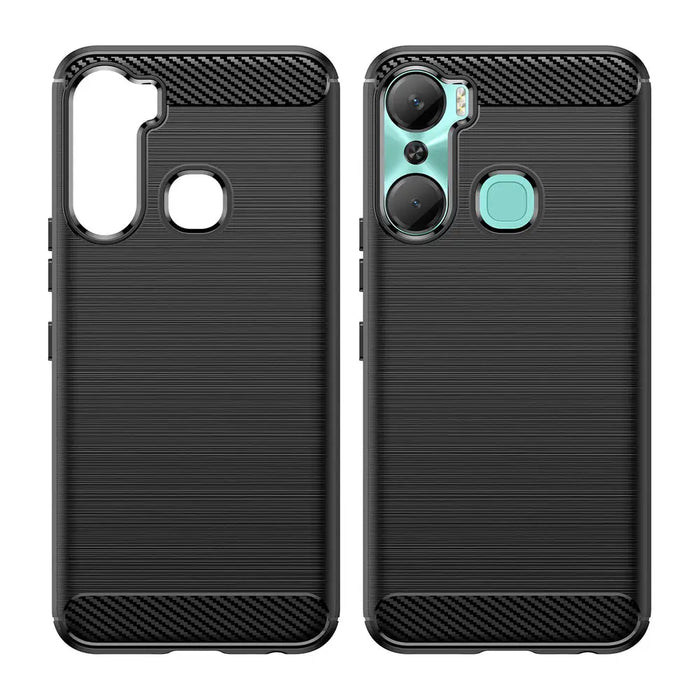 Carbon Case case for Infinix Hot 12 Pro flexible silicone carbon cover black - Cell phone cases and covers<<<HurtelXML
