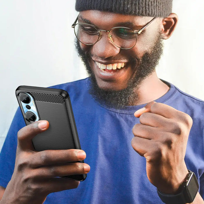 Carbon Case case for Infinix Hot 20 flexible silicone carbon cover black - Cell phone cases and covers<<<HurtelXML