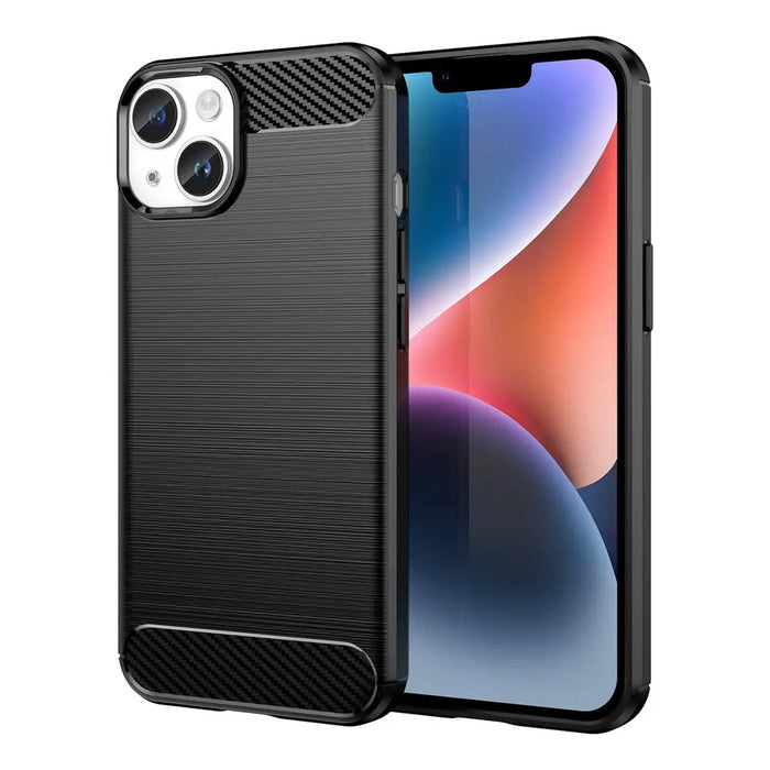 Carbon Case for iPhone 14 Plus flexible gel back cover black - Cell phone cases and covers<<<HurtelXML
