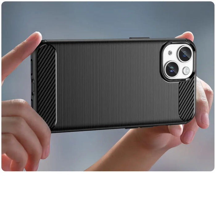 Carbon Case for iPhone 14 Plus flexible gel back cover black - Cell phone cases and covers<<<HurtelXML