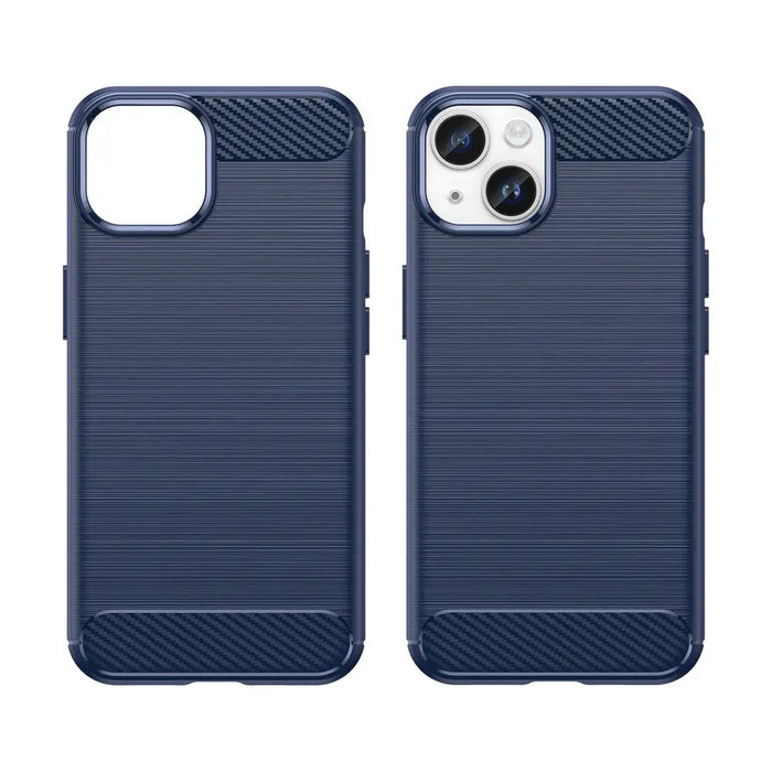 Carbon Case for iPhone 14 Plus flexible gel back cover blue - Cell phone cases and covers<<<HurtelXML