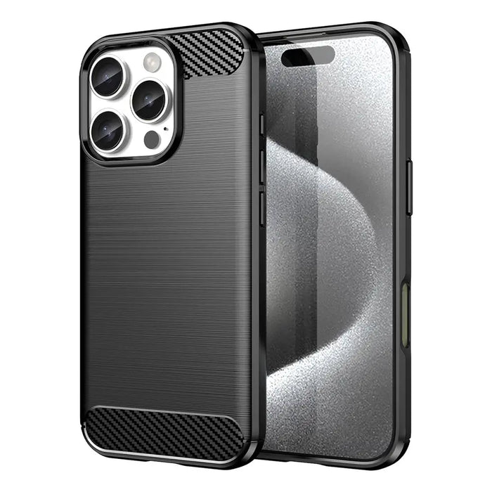 Carbon Case for iPhone 16 Pro Max Silicone Case - Black - Cell phone cases and covers<<<HurtelXML