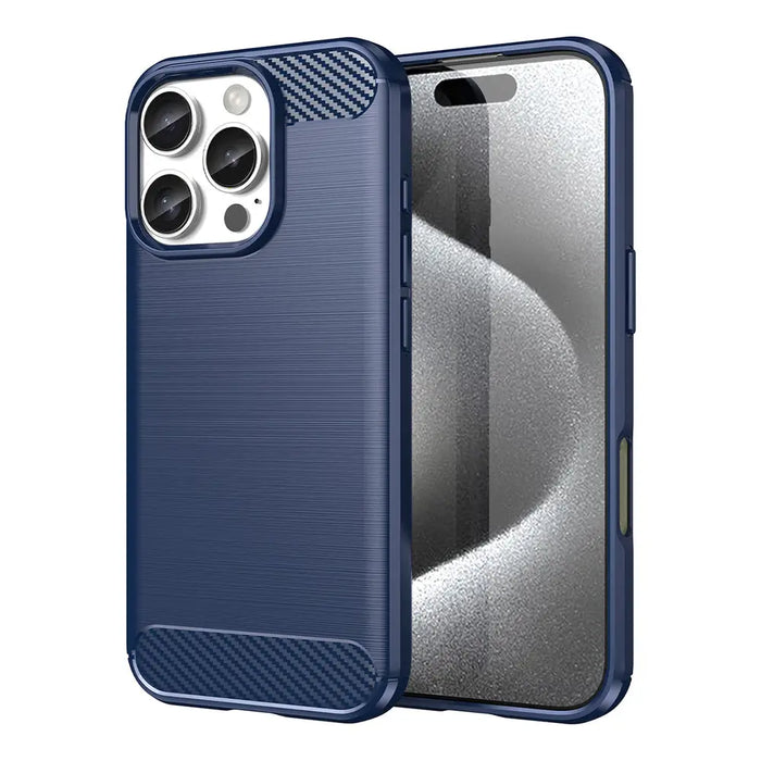 Carbon Case for iPhone 16 Pro Max Silicone Case - Blue - Cell phone cases and covers<<<HurtelXML