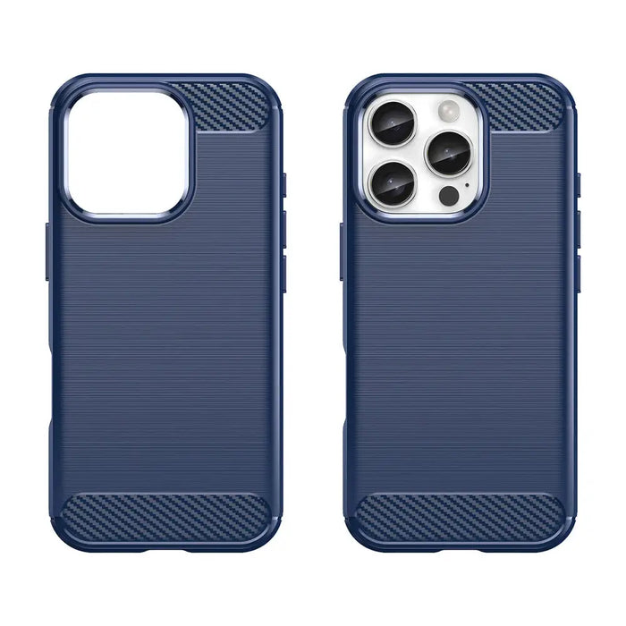 Carbon Case for iPhone 16 Pro Max Silicone Case - Blue - Cell phone cases and covers<<<HurtelXML