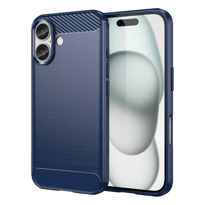 Carbon Case for iPhone 16 Silicone Case - Blue - Cell phone cases and covers<<<HurtelXML