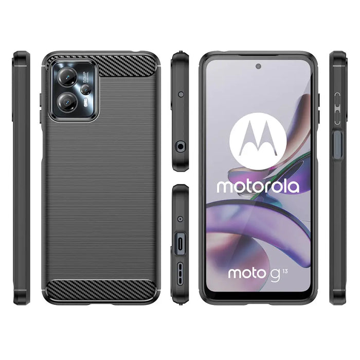 Carbon Case for Motorola Moto G53 / G13 flexible silicone carbon cover black - Cell phone cases and covers<<<HurtelXML