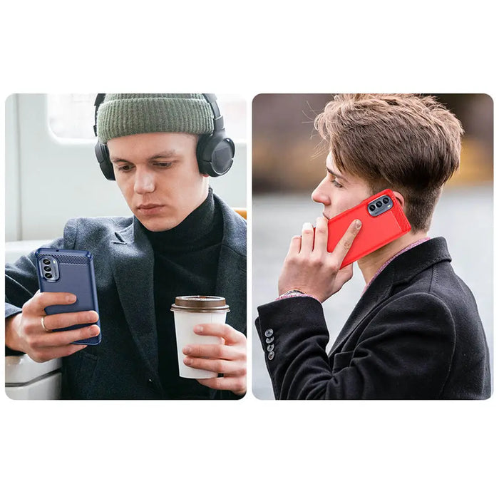 Carbon Case for Motorola Moto G62 5G flexible silicone carbon cover black - Cell phone cases and covers<<<HurtelXML