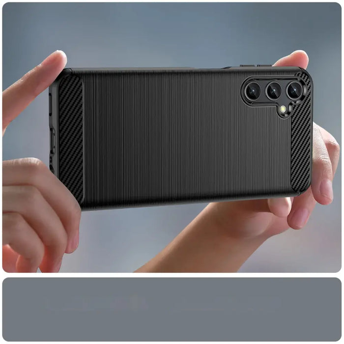 Carbon Case for Samsung Galaxy A14 5G flexible silicone carbon cover black - Cell phone cases and covers<<<HurtelXML