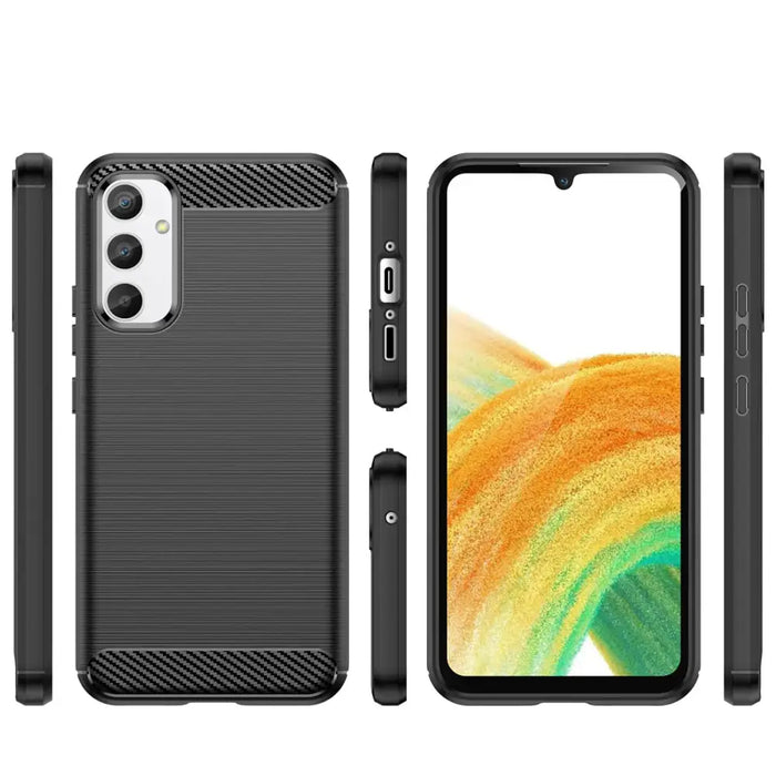 Carbon Case case for Samsung Galaxy A34 5G flexible silicone carbon cover black - Cell phone cases