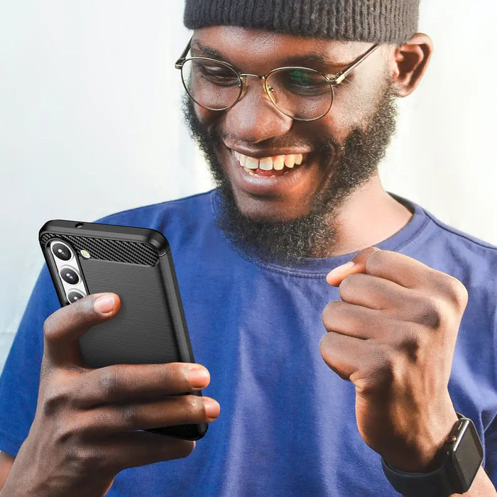 Carbon Case case for Samsung Galaxy S23+ flexible silicone carbon cover black - Cell phone cases and covers<<<HurtelXML