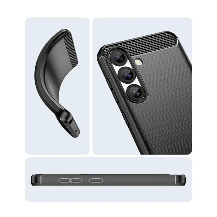 Carbon Case for Samsung Galaxy S25 Edge - Black - Cell phone cases and covers<<<HurtelXML