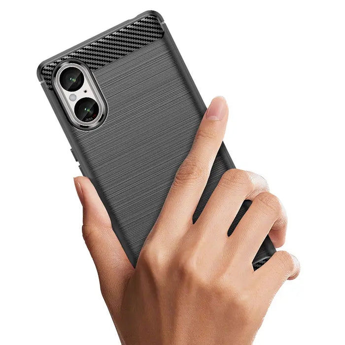 Carbon Case for Sony Xperia 5 V - black - Cell phone cases and covers<<<HurtelXML
