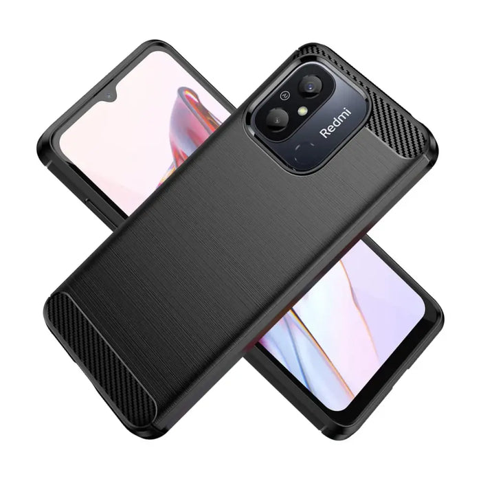 Carbon Case for Xiaomi Redmi 11A / Poco C55 / Redmi 12C Flexible Silicone Carbon Cover Black - Cell phone cases