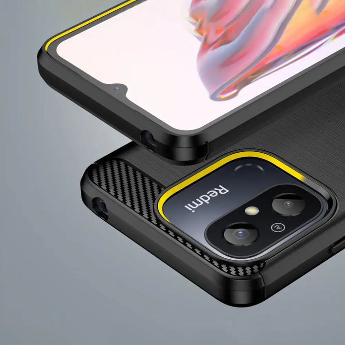 Carbon Case for Xiaomi Redmi 11A / Poco C55 / Redmi 12C Flexible Silicone Carbon Cover Black - Cell phone cases