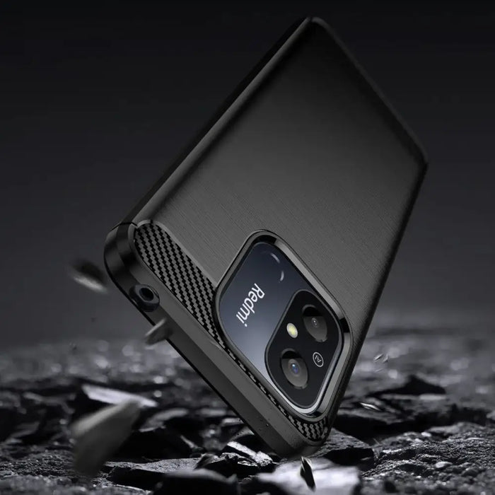 Carbon Case for Xiaomi Redmi 11A / Poco C55 / Redmi 12C Flexible Silicone Carbon Cover Black - Cell phone cases