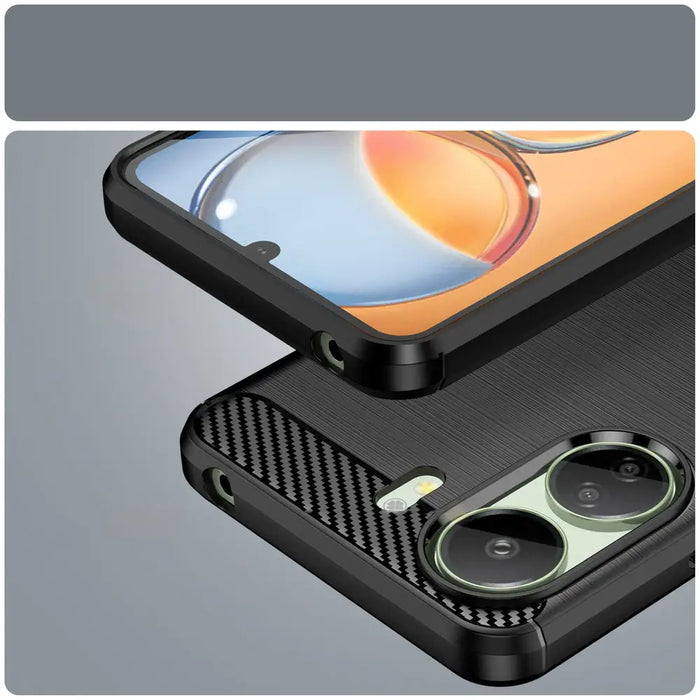 Carbon Case for Xiaomi Redmi 13c Flexible Silicone Carbon Cover - Black - Cell phone cases and covers<<<HurtelXML