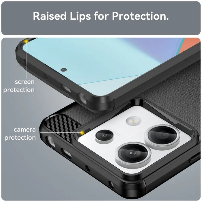 Carbon Case for Xiaomi Redmi Note 13 Pro - black - Cell phone cases and covers<<<HurtelXML