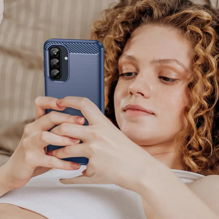 Carbon Case Samsung Galaxy A56 / A36 Blue - Cell phone cases and covers<<<HurtelXML