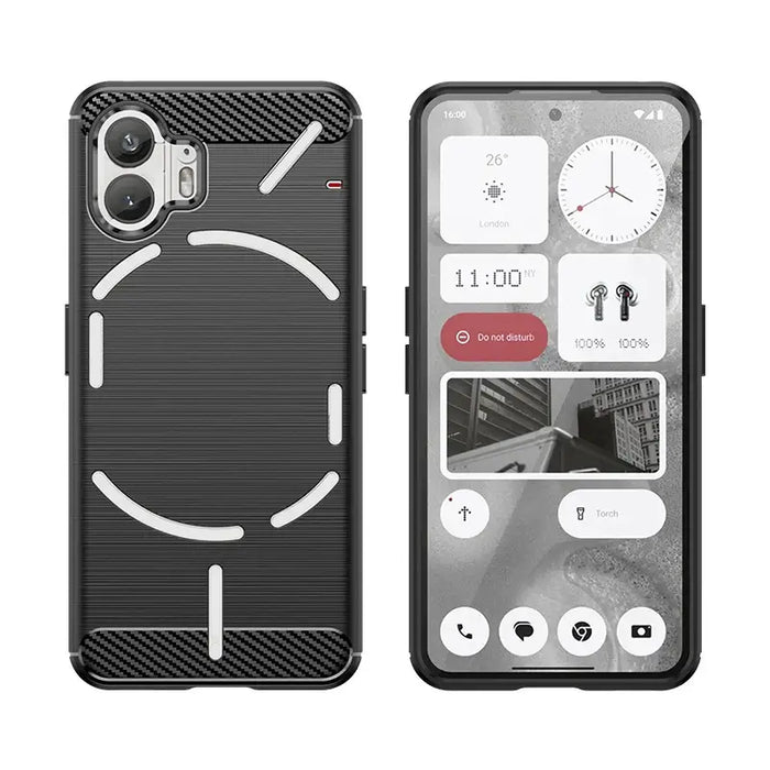 Carbon Case silicone case for Nothing Phone 2 - black - Cell phone cases and covers<<<HurtelXML