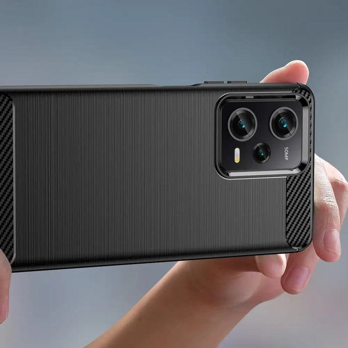 Carbon Case Xiaomi Poco X5 Pro 5G flexible silicone carbon cover black - Cell phone cases and covers<<<HurtelXML