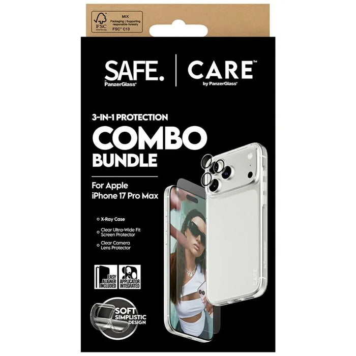 CARE by PanzerGlass Fashionable Combo 3in1 Case + Glass + Lens for iPhone 17 Pro Max - Cell phone cases