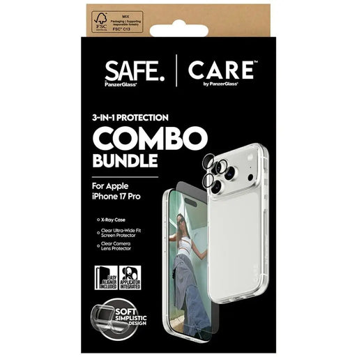 CARE by PanzerGlass Fashionable Combo 3in1 Case + Glass + Lens for iPhone 17 Pro - Cell phone cases