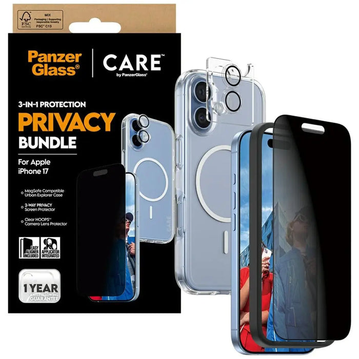 CARE by PanzerGlass Flagship Privacy 3-in-1 Case + Privacy Glass + Lens for iPhone 17 - Cell phone cases