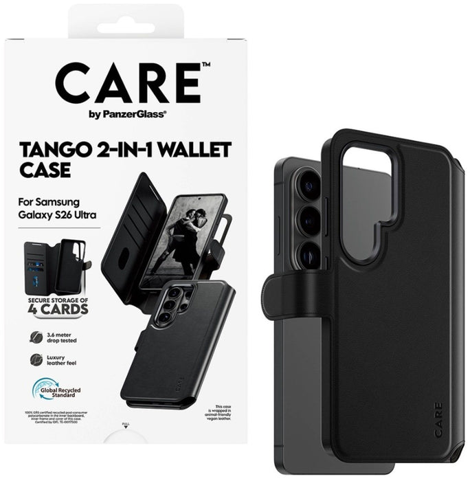 CARE by PanzerGlass Tango 2in1 Wallet Case for Samsung Galaxy S26 Ultra - Black