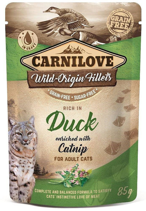 CARNILOVE CAT POUCH Wet cat food Duck, Catnip 85 g