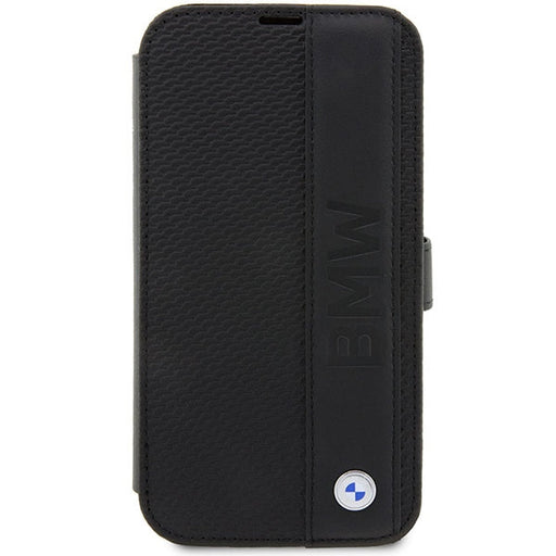 Case BMW BMBKP14X22RDPK iPhone 14 Pro Max 6.7’’ black/black bookcase Leather Textured&Stripe - Cell phone cases
