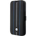 Case BMW BMBKP14X22RVSK iPhone 14 Pro Max 6.7’’ black/black bookcase Leather Stamp Blue Lines - Cell phone cases