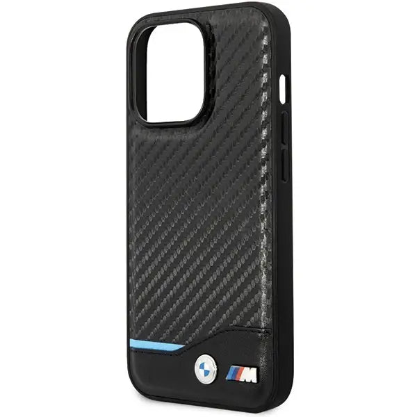 Case BMW BMHCP13X22NBCK iPhone 13 Pro Max 6.7’’ black/black hardcase Leather Carbon - Cell phone cases