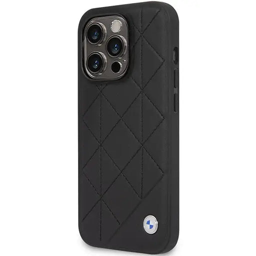 Case BMW BMHCP14L22RQDK iPhone 14 Pro 6.1’’ black/black Leather Quilted - Cell phone cases and covers<<<HurtelXML