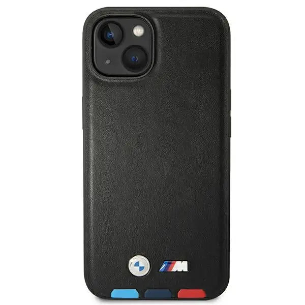 Case BMW BMHCP14M22PTDK iPhone 14 Plus 6.7 ’black / black Leather Stamp Tricolor - Cell phone cases